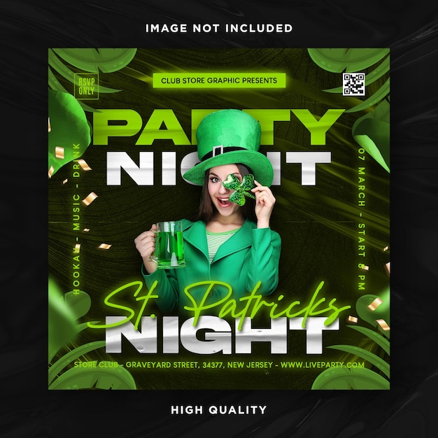 PSD st patrick day flyer template