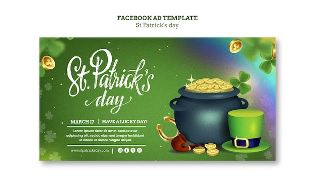 St patrick's day celebration facebook template