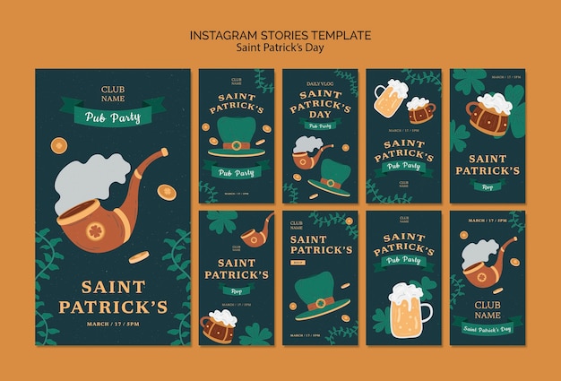 PSD celebrazione della giornata di san patrizio instagram stories