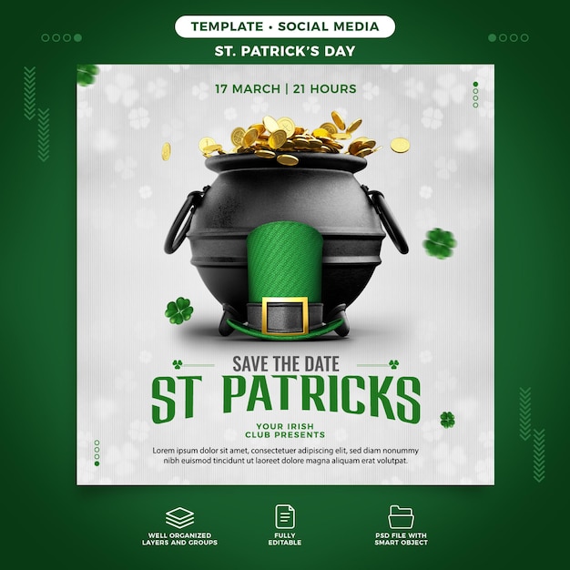 PSD st. patrick's day party template for celebration