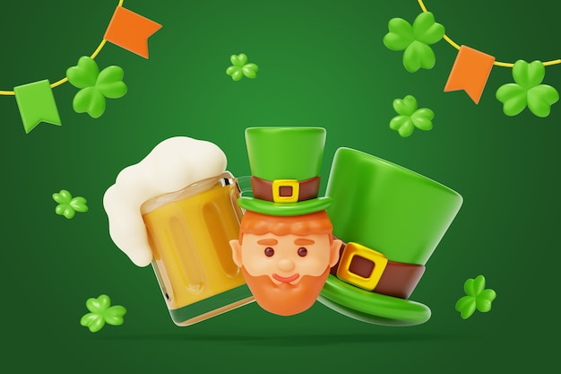 St. patrick's day sullo sfondo della natura morta