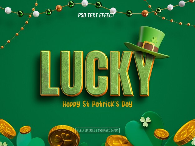 PSD st patricks day editable text effect