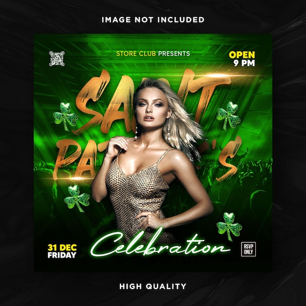 St patricks day flyer template design