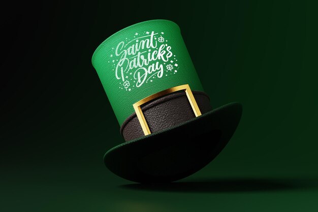 PSD st patrick's day hat mockup san patrizio modelli di cappelli a fibbia verde