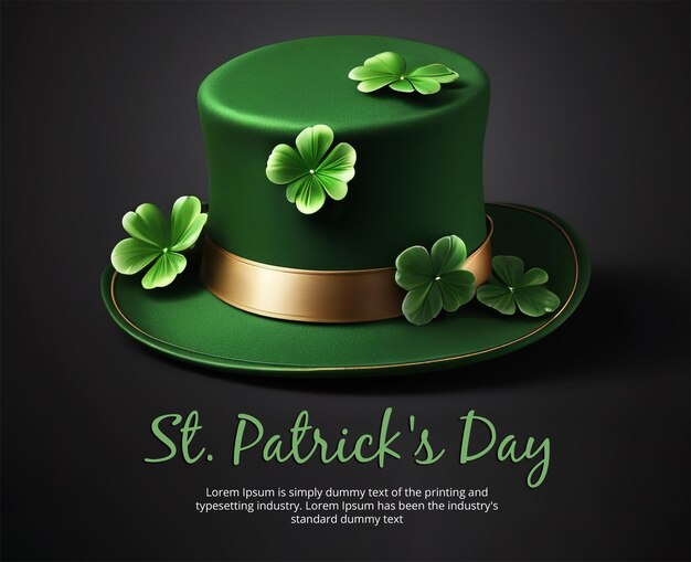 PSD st patrick's day banner sui social media con cappello