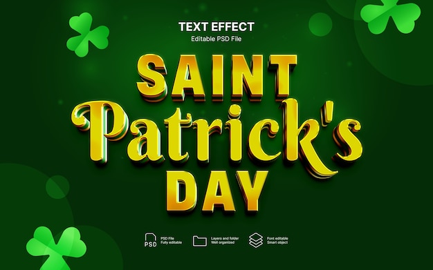 PSD st patricks day text effect