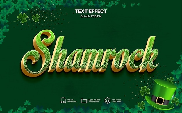 PSD st patricks day text effect