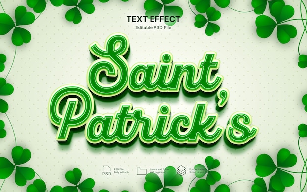 PSD st patricks day text effect