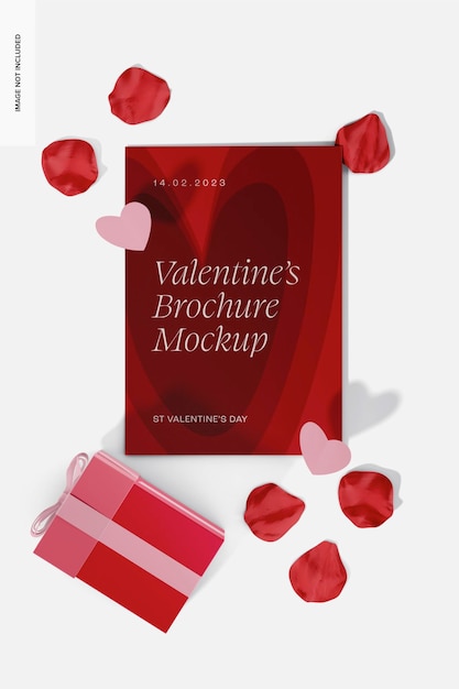 St Valentines Brochure Mockup,Top View