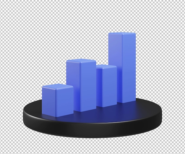 staafdiagram 3d illustratie