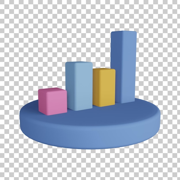 PSD staafdiagram 3d illustratie