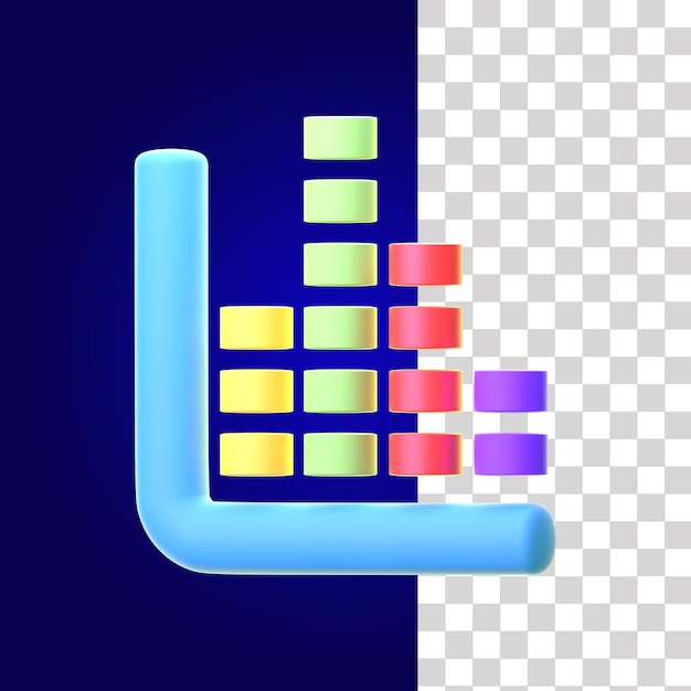 PSD staafdiagram 3d-pictogram 3