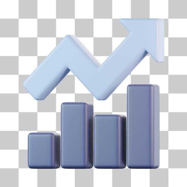 Staafdiagram Opgroeien 3D-pictogram