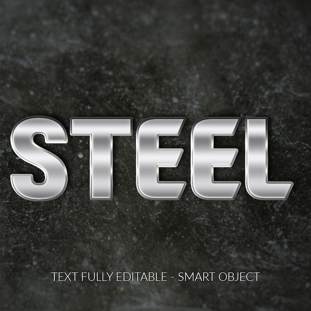 PSD staal lettertype effect