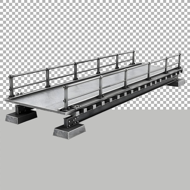 PSD staal spoorbrug op doorzichtige achtergrond ai gegenereerd