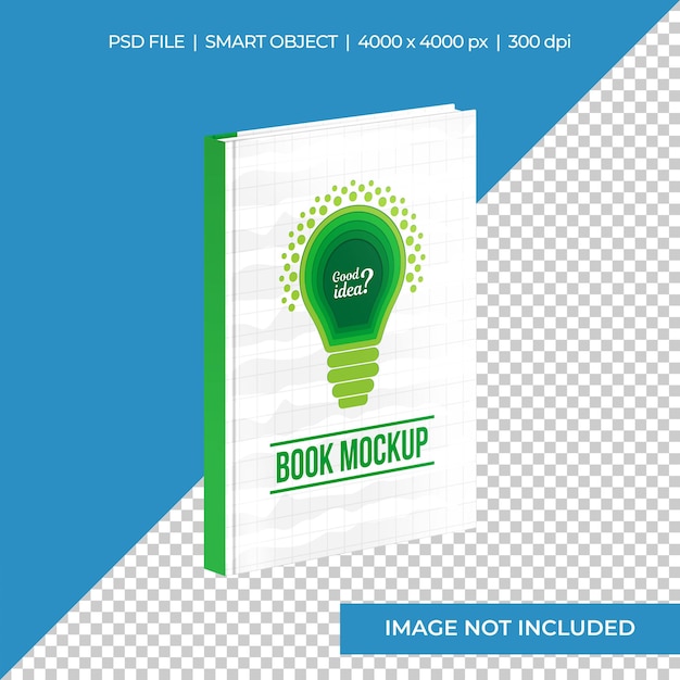 Staande boek met hardcover mockup