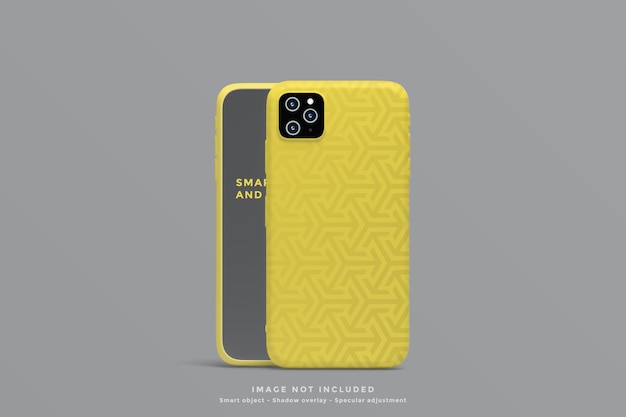 PSD staande smartphone en case mockup