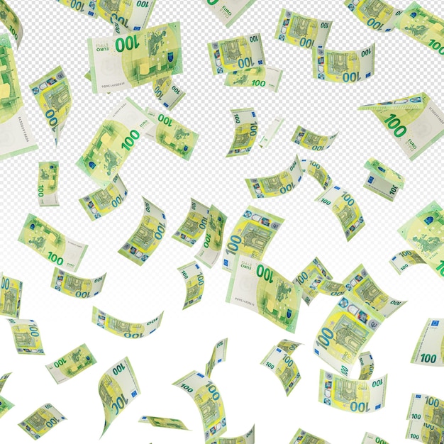 PSD stack of 100 euro banknotes money 3d render