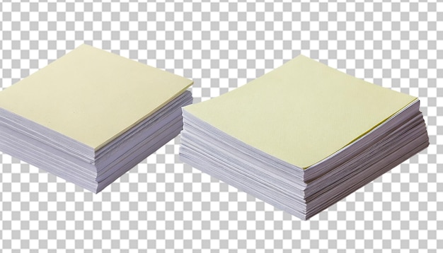 PSD stack of blank sticky notes isolated on transparent background