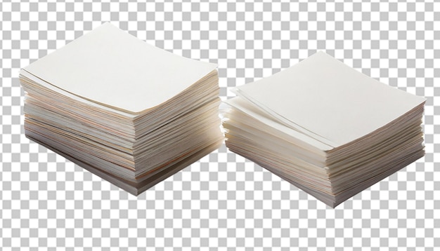 PSD stack of blank sticky notes isolated on transparent background