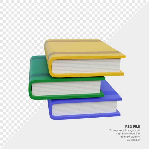 Pila di libri 3d illustrazione