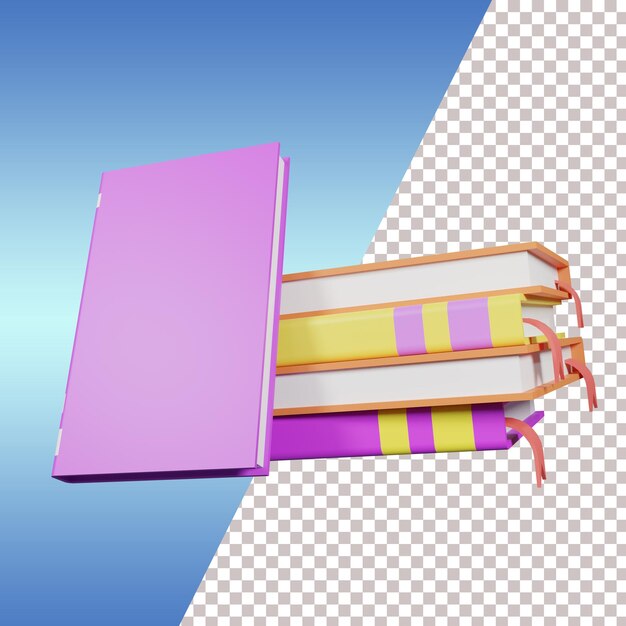 Stack of books 3d illustration