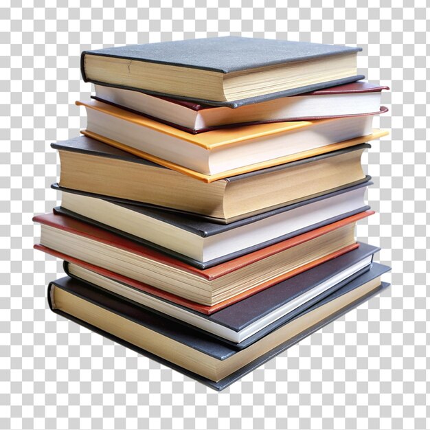 Stack of books isolated on a transparent background