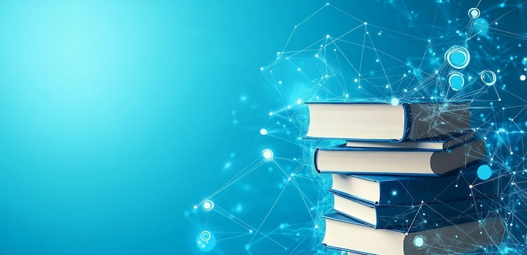 PSD стопка книг с правой стороны представляет знания и образование