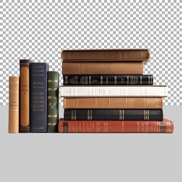 PSD stack books on transparent background