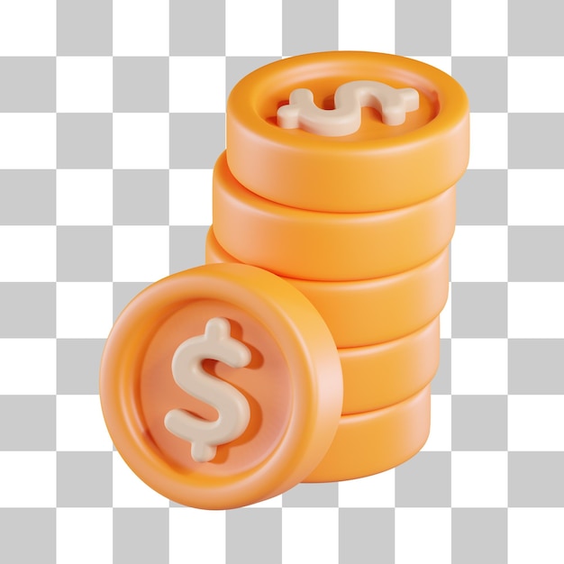 Stack of coins 3d icon