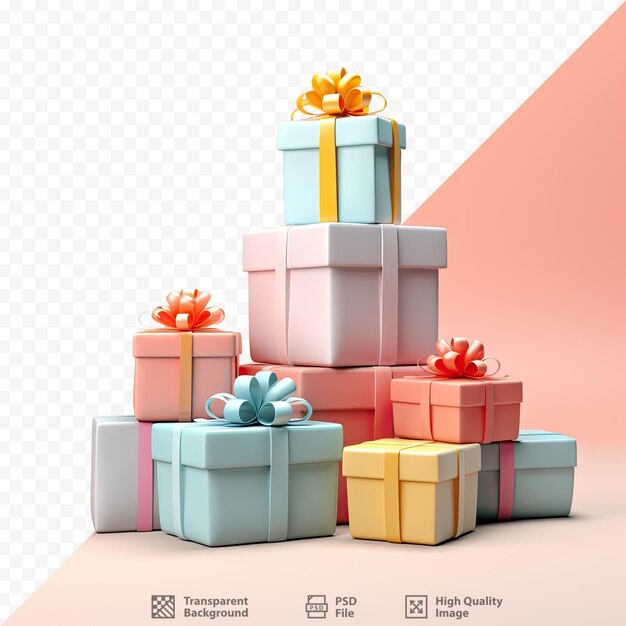 A stack of colorful boxes with a pink background with a red background.