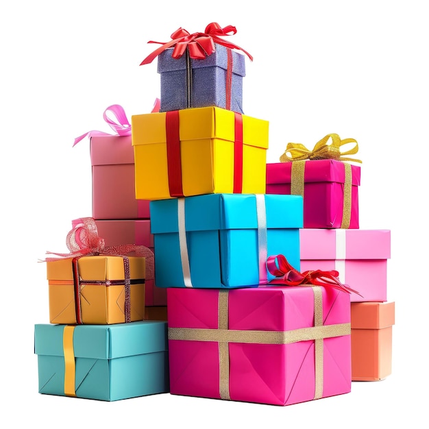 PSD stack of colorful gift boxes