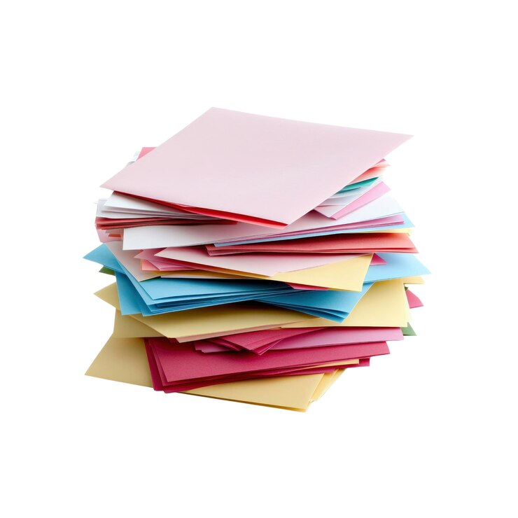 PSD stack of colorful paper