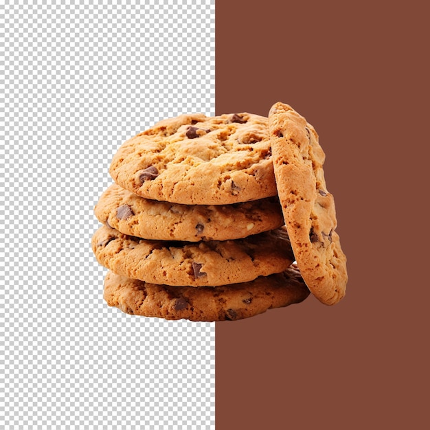 Stack of cookies on transparent background png image