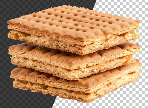 PSD a stack of crackers with a nut filling stock png