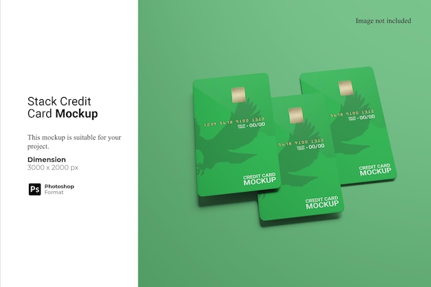 PSD stack credit card mockup design