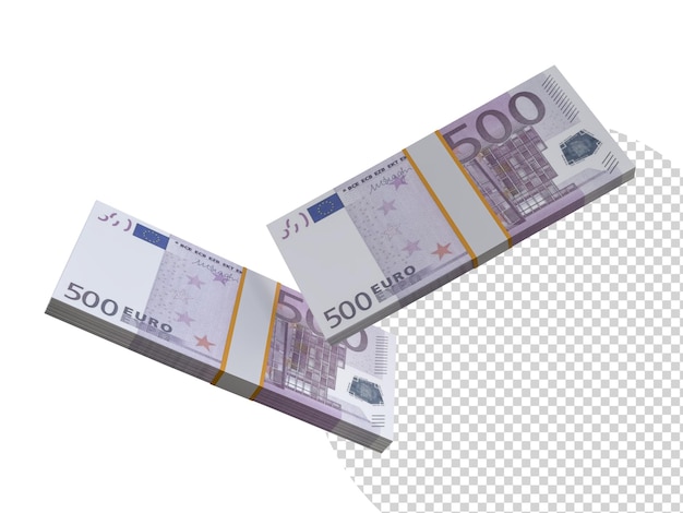 紙通貨 紙幣 紙貨幣 紙幣 3D 紙幣 500 ドル 紙幣の積み重ね 背景に孤立した貨幣 創造的なビジネス 経済 金融 ヨーロッパ連合 貯蓄の概念