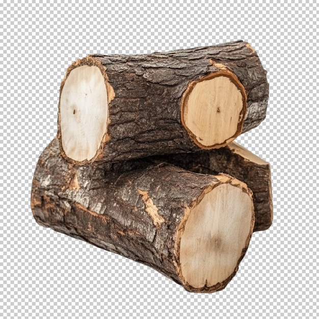stack of firewood isolated on transparent background