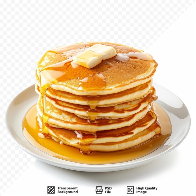 PSD a stack of fluffy pancakes isolated on white isolated background generative ai