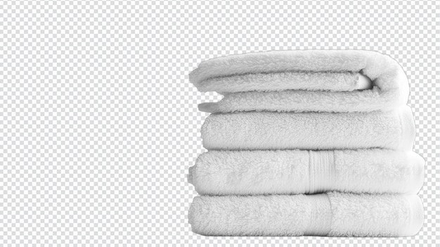 a stack of fluffy white towels ideal for spa or bathroom settings perfect for visuals in hospitality and wellness promotions