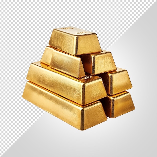 PSD a stack of gold bars with a white background
