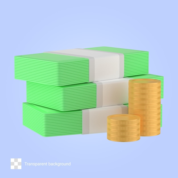 Stack of money 3d icon