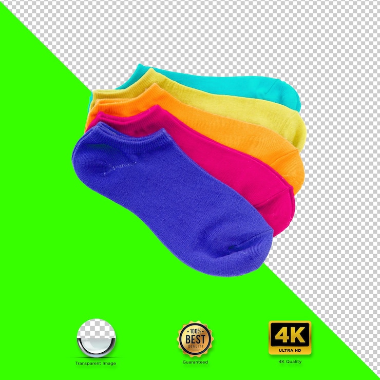 PSD stack of colorful ankle socks