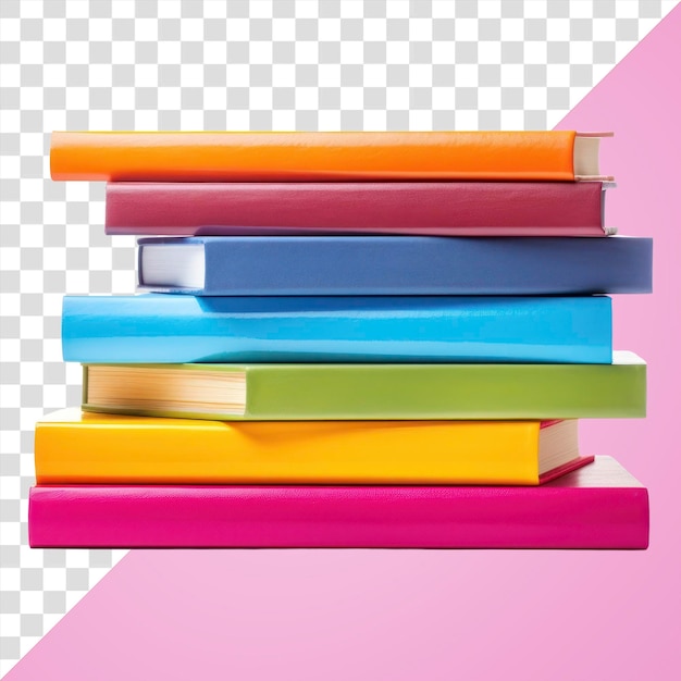 Stack of colorful books publication white background intelligence
