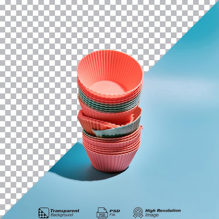 PSD stack of colorful cupcake liners isolated
