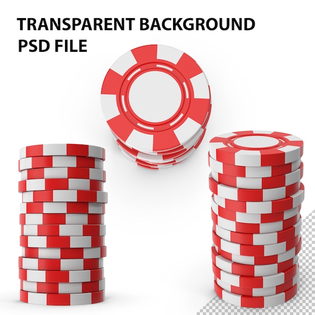 PSD 빨간 카지노 칩 png의 스택