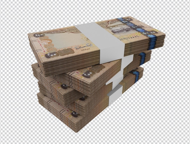 PSD stack of packs of 200 united arab emirates dirham