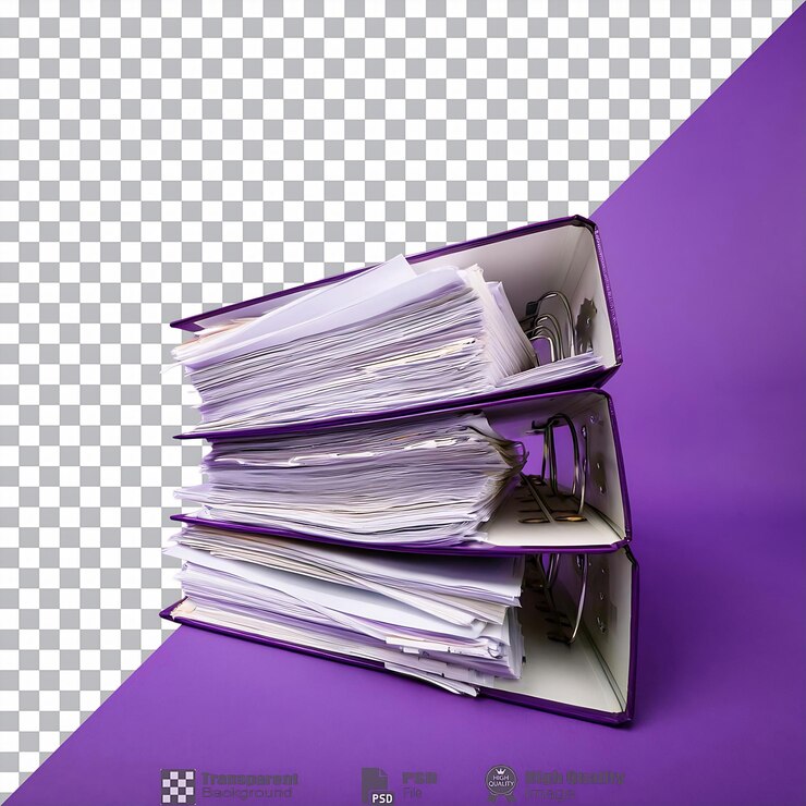 PSD stack of papers isolated