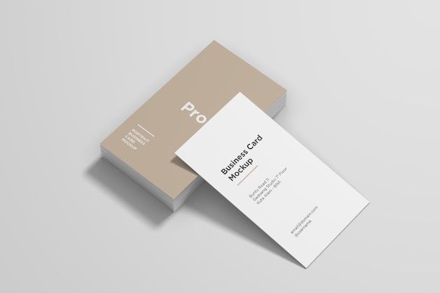 Stack of portrait business card mockup