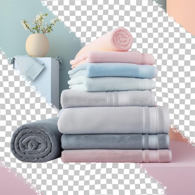 A stack of towels with one that says  one of them